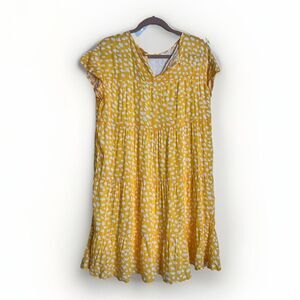 NWT Yellow & White Tiered Midi Sundress – Women's Medium – Lightweight & Flowy